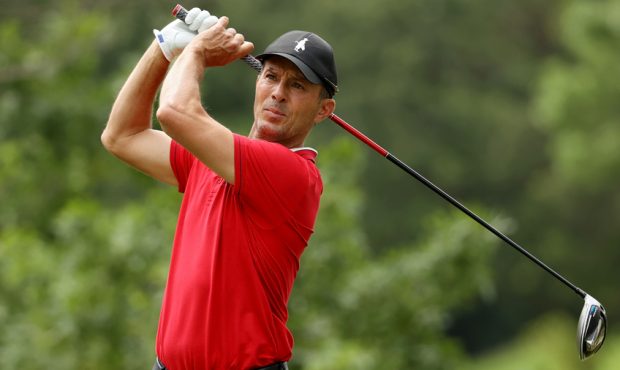 Mike Weir of Canada plays his shot from the 13th tee during the First Round of the Senior PGA Champ...