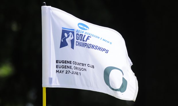 A general view of a flag during the final round of the 2016 NCAA Division I Men's Golf Championship...