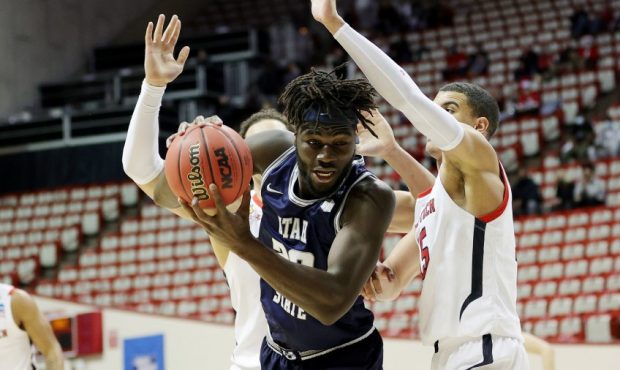Utah State Center Neemias Queta (Photo by Stacy Revere/Getty Images)...