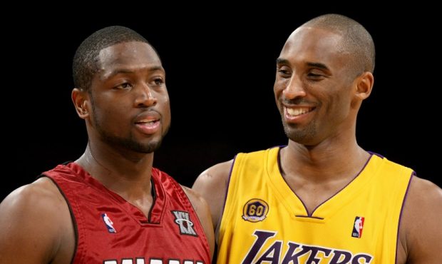 Utah Jazz co-owner Dwyane Wade and Kobe Bryant (Photo by Stephen Dunn/Getty Images)...