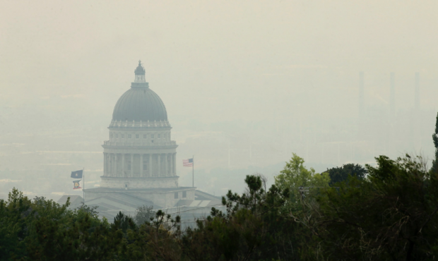 Smoky Conditions - Utah State Capitol Building...