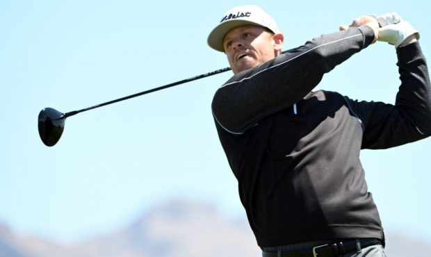 Patrick Fishburn plays his shot on the 11th tee during the third round of the MGM Resorts Champions...