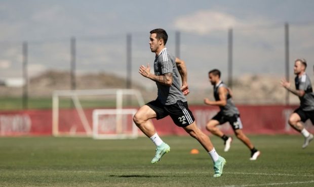 Defender Aaron Herrera runs during a training session on Tuesday, August 10. 
Photo courtesy: Real ...