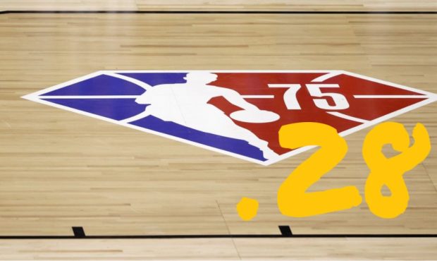 NBA 75th anniversary logo (Photo by Ethan Miller/Getty Images)...