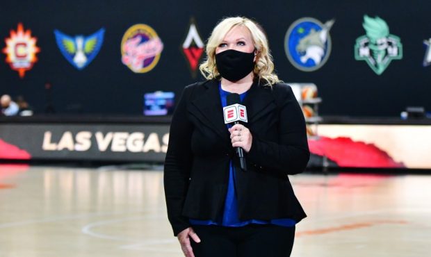 Utah Jazz TV reporter and analyst Holly Rowe (Photo by Julio Aguilar/Getty Images)...