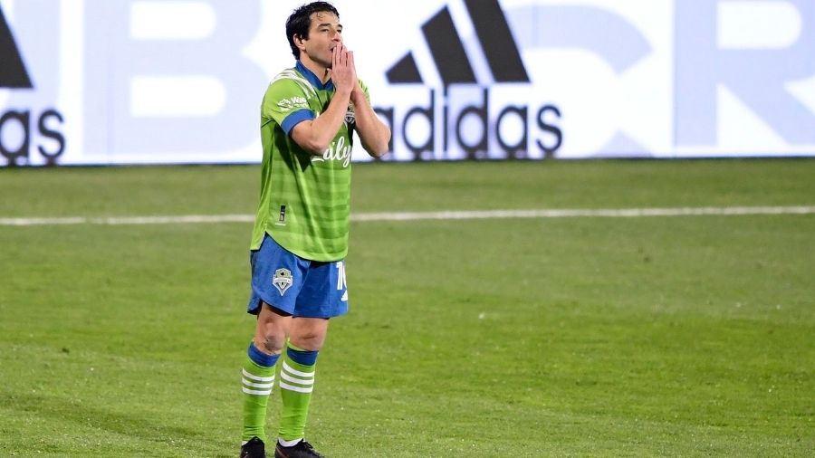 Nicolas Lodeiro #10 of Seattle Sounders reacts during the MLS Cup Final against the Columbus Crew a...