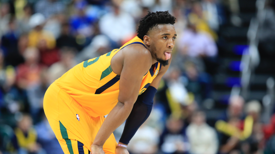 Donovan Mitchell #45 of the Utah Jazz (Photo by Andy Lyons/Getty Images)...