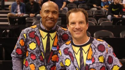 Utah Jazz radio broadcast team David Locke and Ron Boone (Photo: Utah Jazz)...