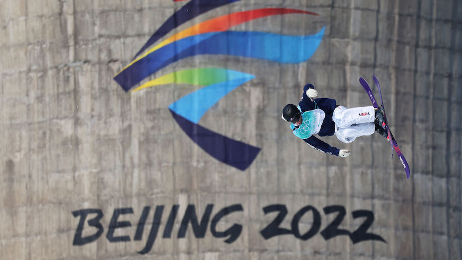 Alexander Hall of United States performs a trick during the Men's Freestyle Skiing Freeski Big Air ...