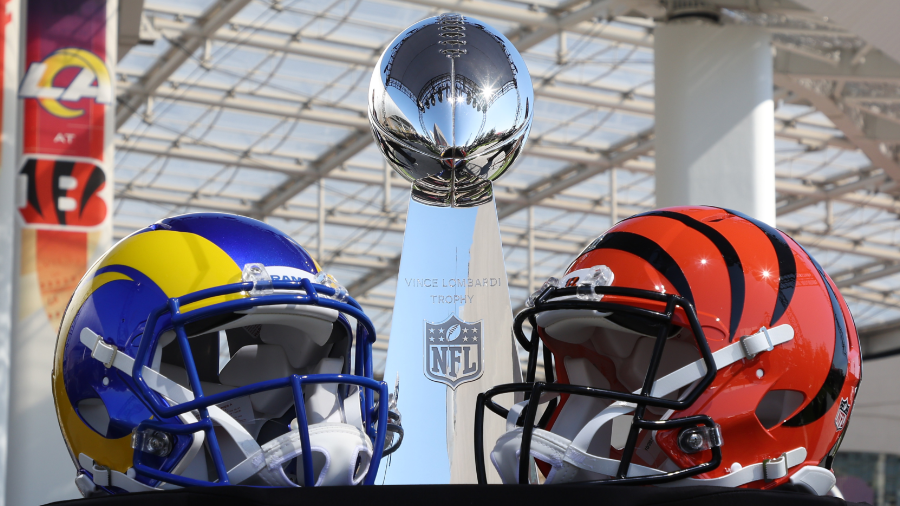Lombardi Trophy - Super Bowl LVI - Los Angeles Rams - Cincinnati Bengals...