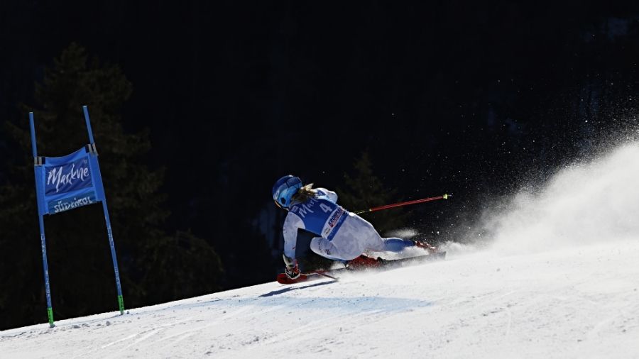 Mikaela Shiffrin of Team United States in action during the Audi FIS Alpine Ski World Cup Women's G...