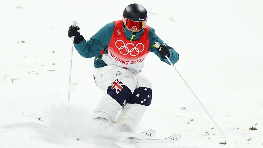 Jakara Anthony of Team Australia competes during the Women's Freestyle Skiing Moguls Final on Day 2...