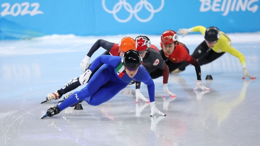Arianna Fontana of Team Italy competes during the Women's 500m Final A on day three of the Beijing ...