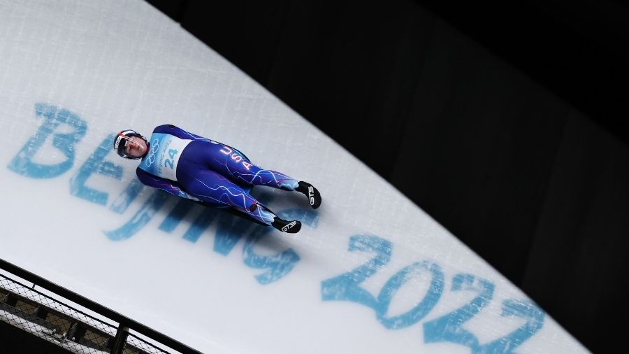 Ashley Farquharson of Team United States slides during the Women's Singles Luge heats on day three ...