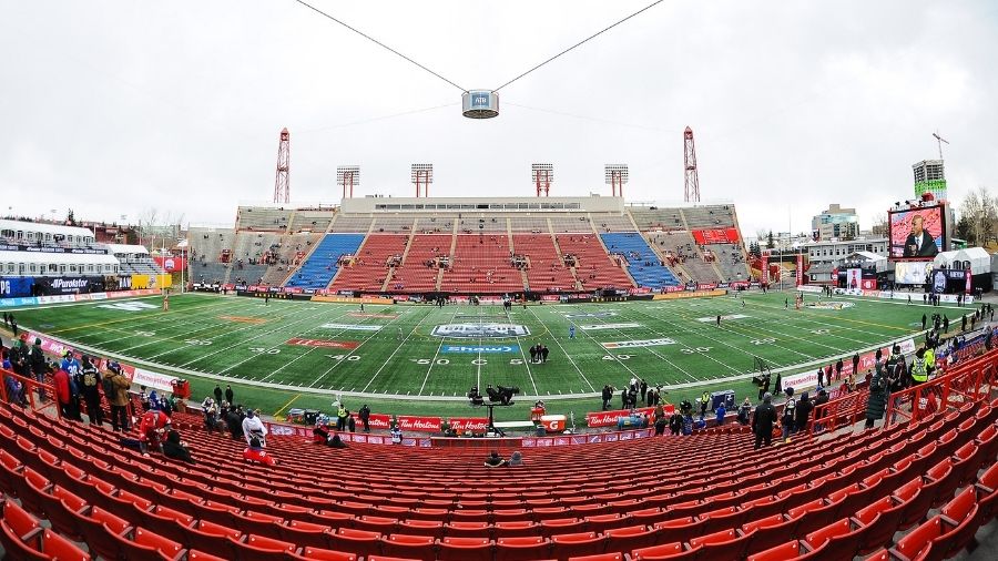 A general view of the interior of McMahon Stadium prior to the 107th Grey Cup Championship Game bet...