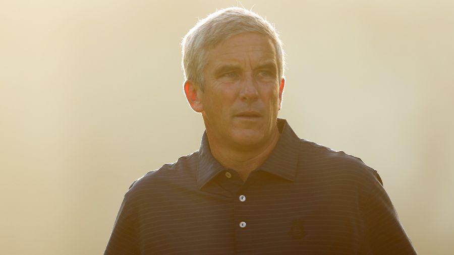 Jay Monahan, Commissioner of the PGA TOUR looks on during Previews ahead of The BMW PGA Championshi...