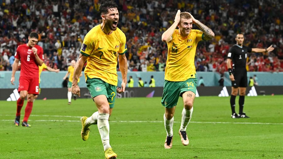 Australia-Celebrates-World-Cup-Goal-Versus-Denmark...