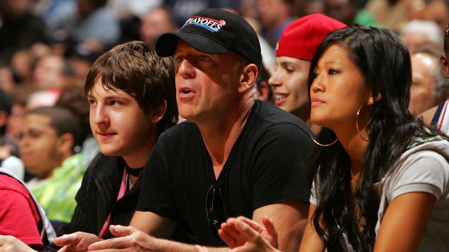 Die Hard star Bruce Willis attends an NBA game...