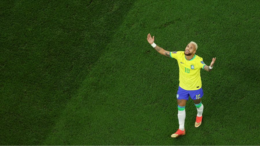 Neymar-Celebrates-For-Brazil-At-Qatar-World-Cup...