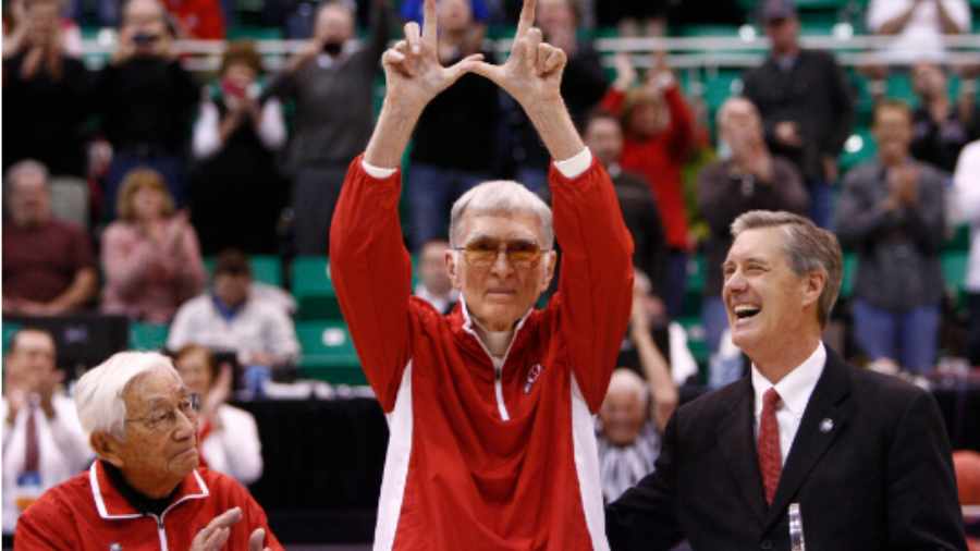Utah-Basketball-Legend-Arnie-Ferrin-Honored-During-NCAA-Tournament...