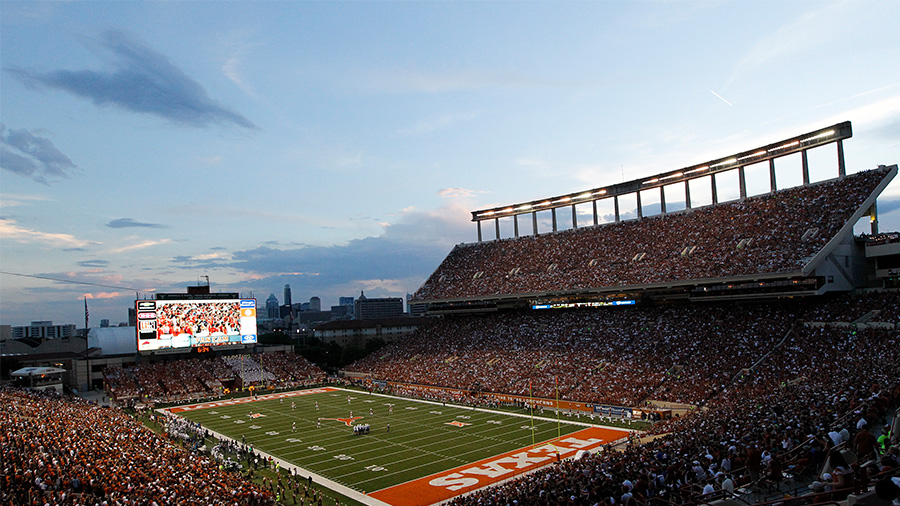 : A general view of Darrell K Royal-Texas Memorial Stadium...