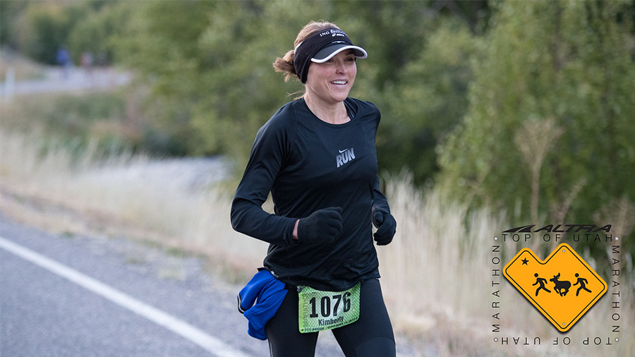 runner Kim Cowart photographed during a race in Utah...