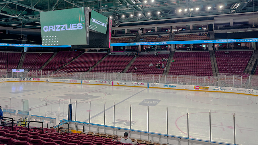 Maverik Center, home of the Utah Grizzlies before a game...