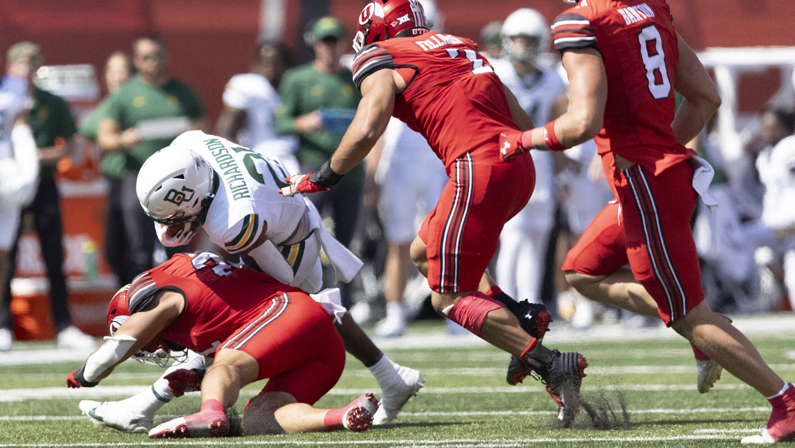 Utah Utes Football linebacker Karene Reid Baylor Bears injury...