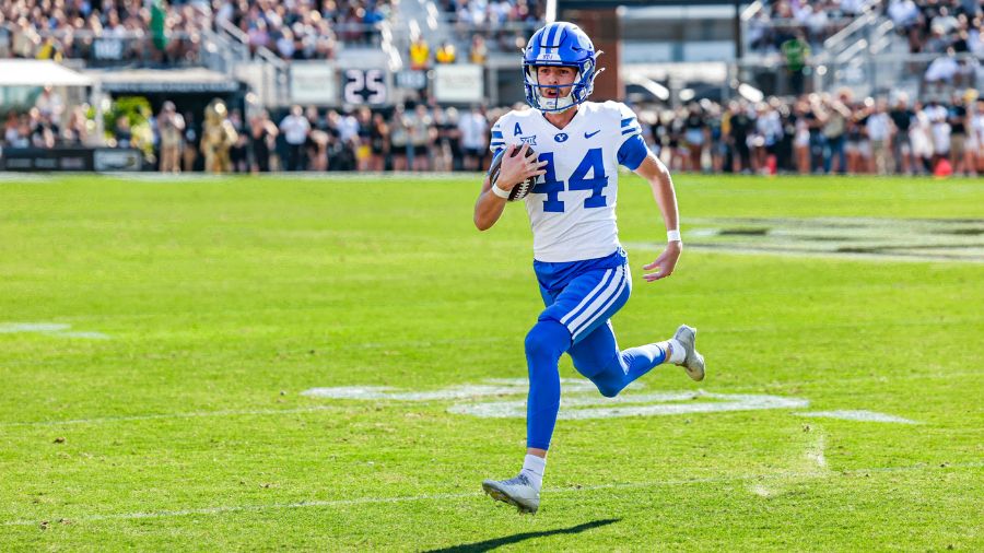 Will Ferrin keeps the BYU drive alive with a fake field goal run